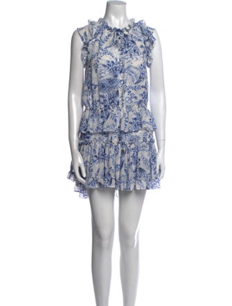 MISA Los Angeles Floral Print Mini Dress