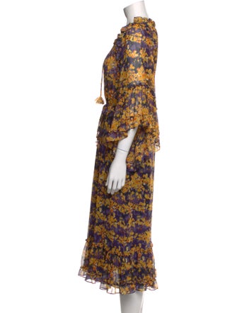 MISA Los Angeles Floral Print Midi Length Dress