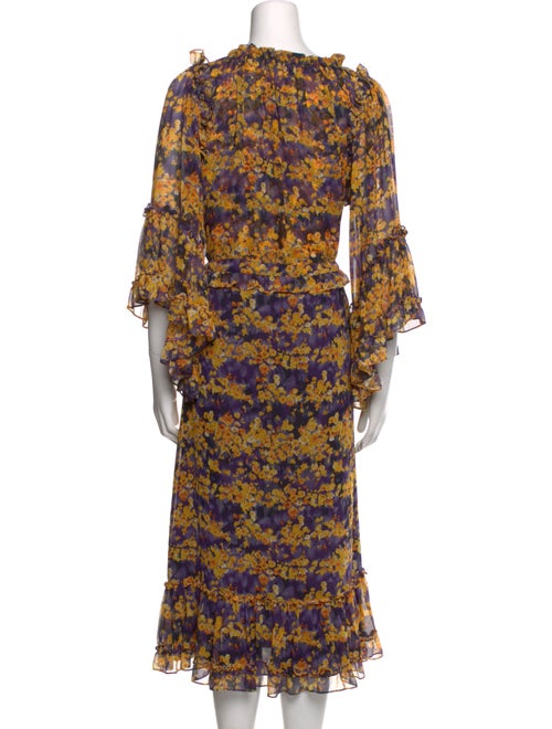 MISA Los Angeles Floral Print Midi Length Dress