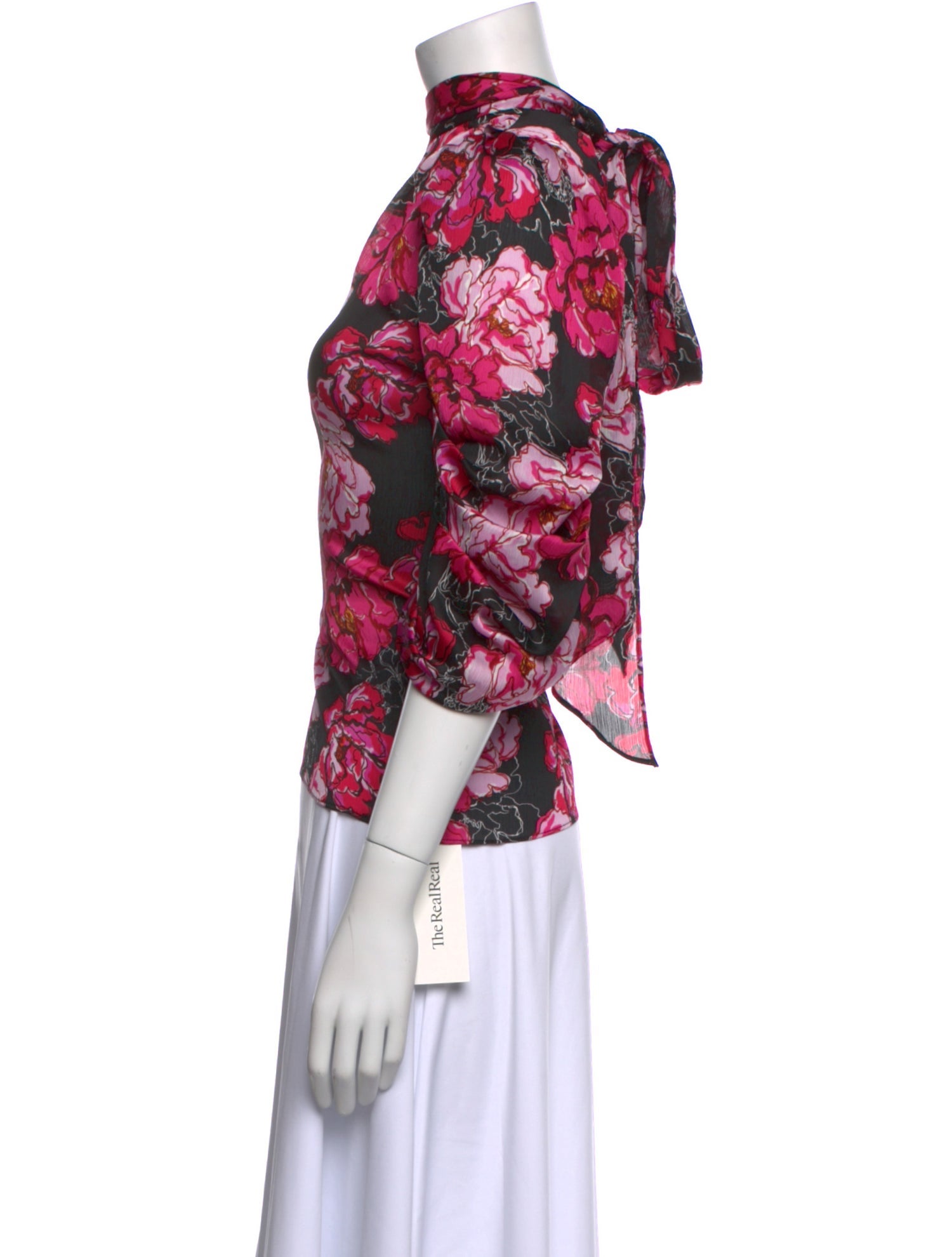 MISA Los Angeles Floral Print Mock Neck Blouse w/ Tags