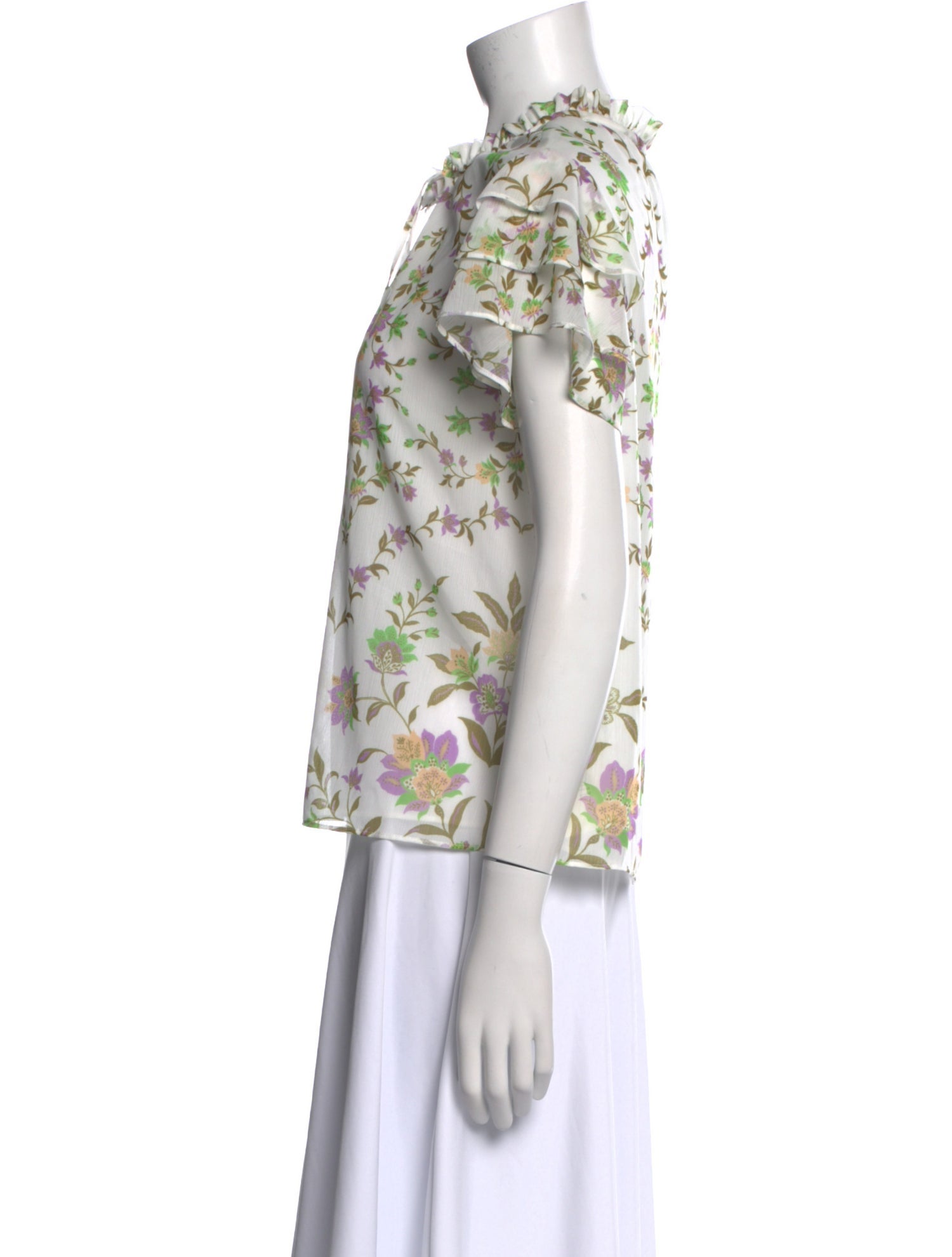 MISA Los Angeles Floral Print Mock Neck Blouse w/ Tags