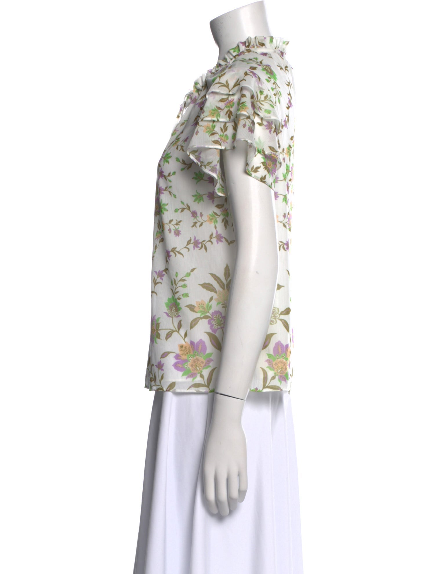 MISA Los Angeles Floral Print Mock Neck Blouse w/ Tags