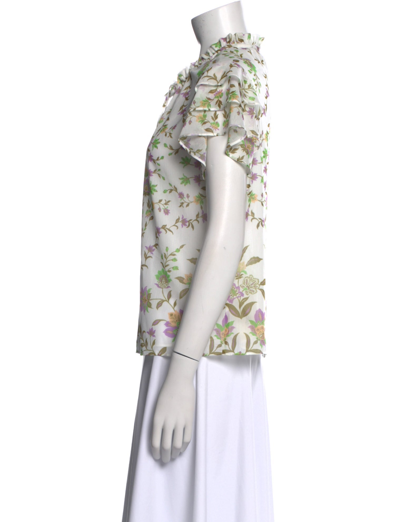 MISA Los Angeles Floral Print Mock Neck Blouse w/ Tags
