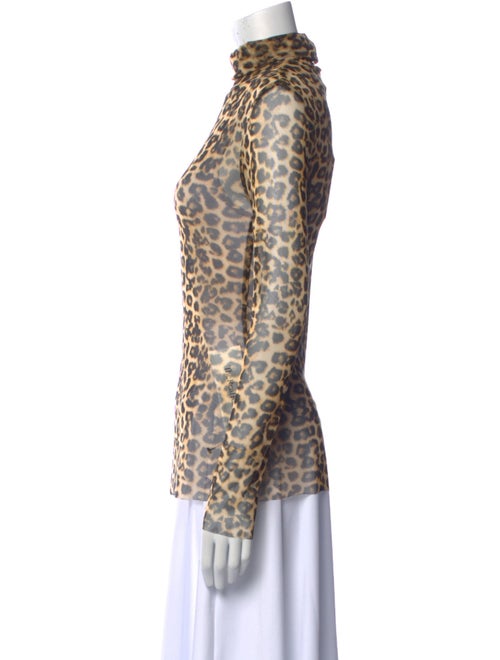 MISA Los Angeles Animal Print Turtleneck Top