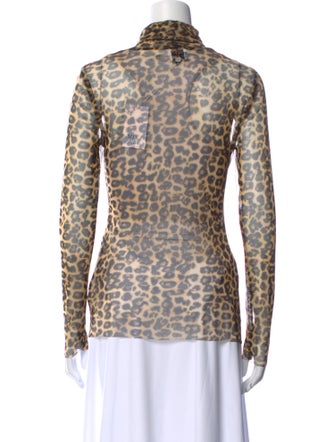 MISA Los Angeles Animal Print Turtleneck Top