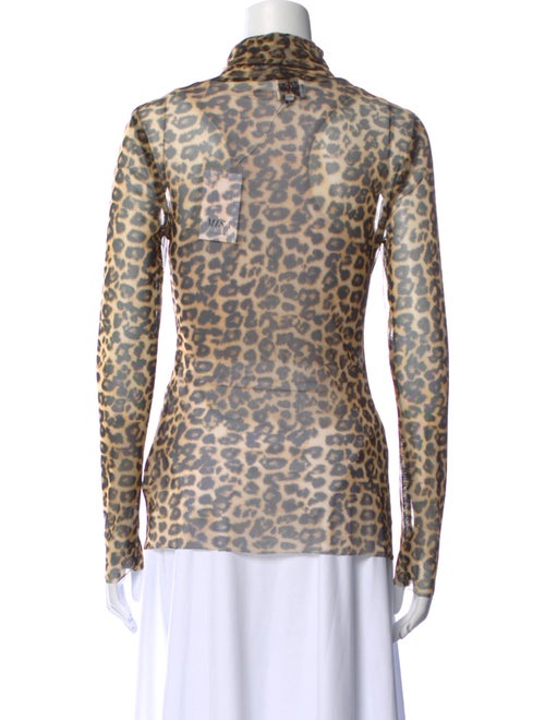 MISA Los Angeles Animal Print Turtleneck Top