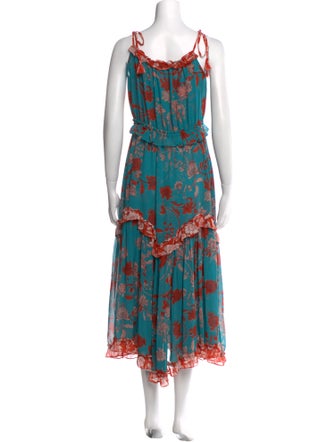 MISA Los Angeles Floral Print Long Dress