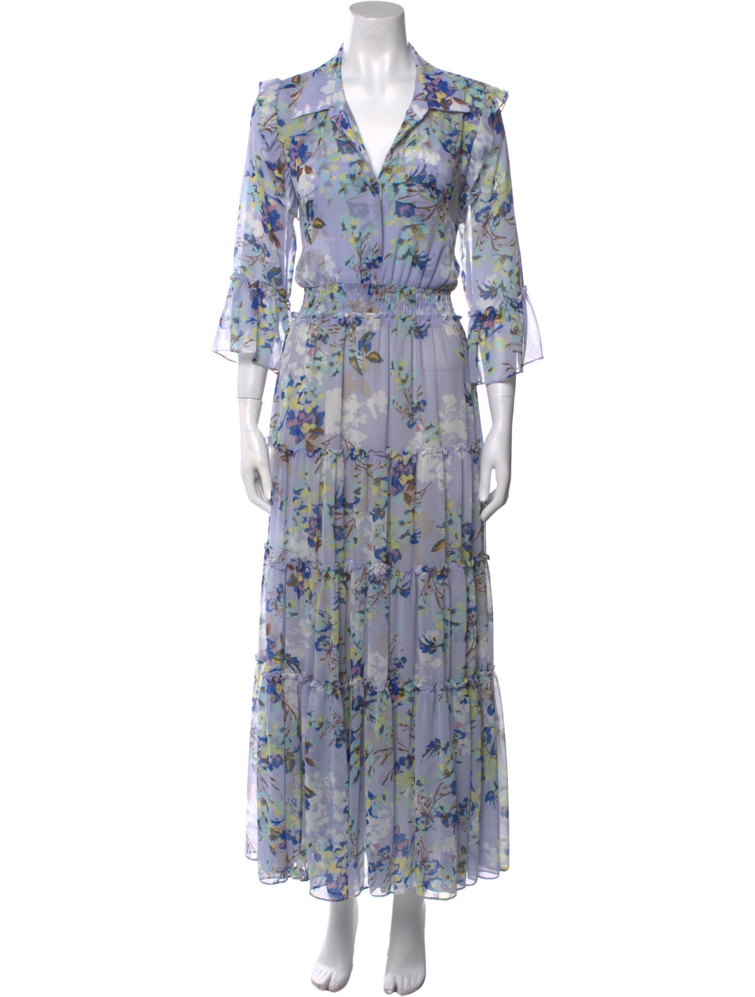 MISA Los Angeles Floral Print Long Dress