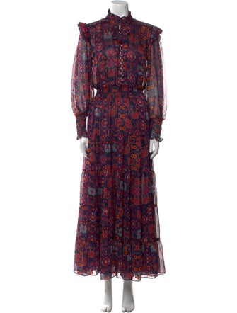MISA Los Angeles Floral Print Long Dress