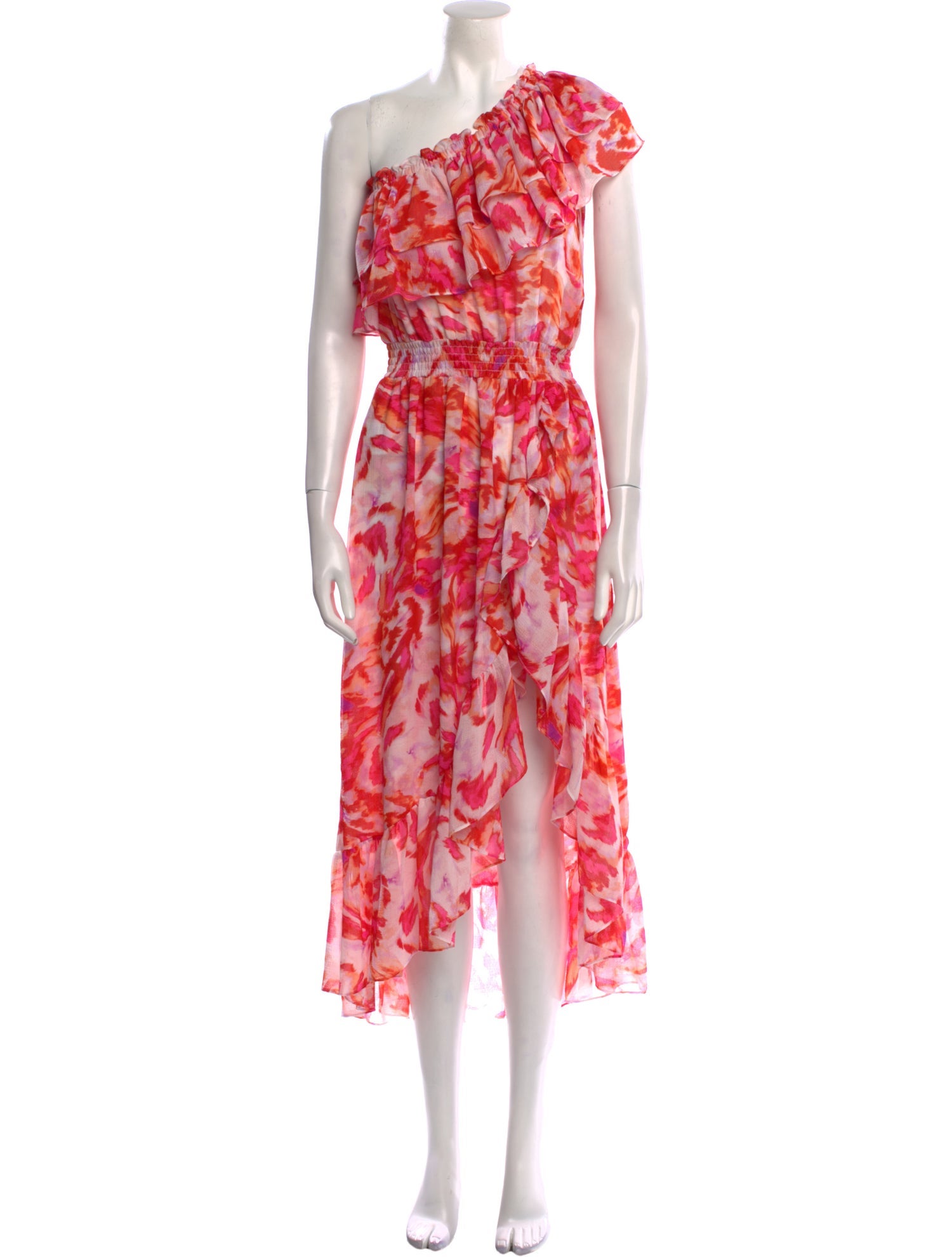 MISA Los Angeles Floral Print Knee-Length Dress