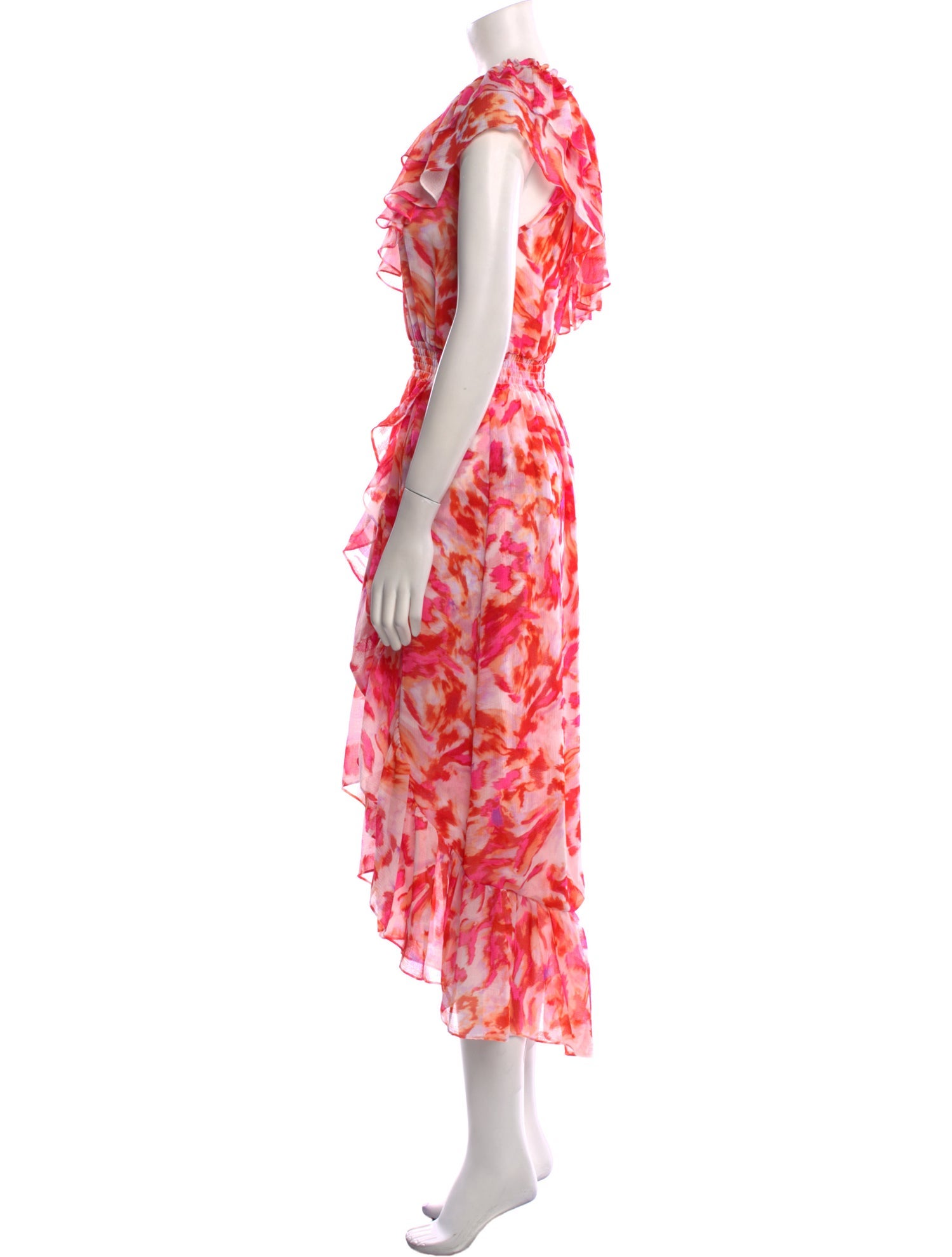 MISA Los Angeles Floral Print Knee-Length Dress