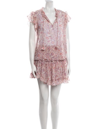 MISA Los Angeles Printed Keyhole Accent Skirt Set