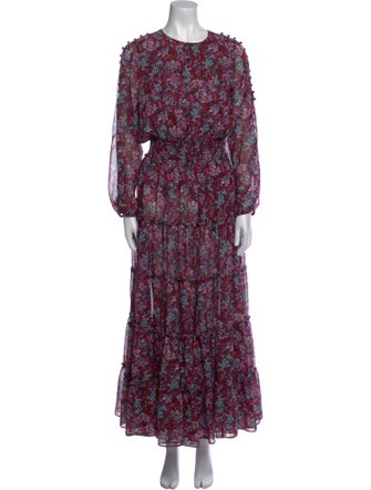 MISA Los Angeles Floral Print Long Dress