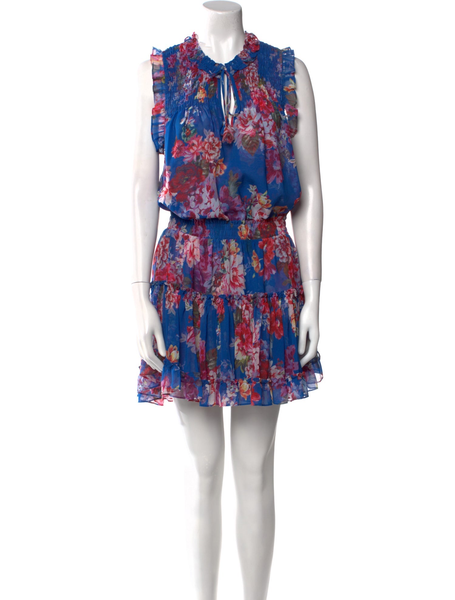 MISA Los Angeles Floral Print Knee-Length Dress