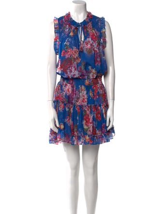 MISA Los Angeles Floral Print Knee-Length Dress