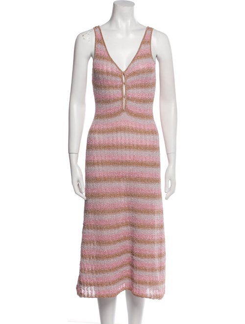 MISA Los Angeles Striped Midi Length Dress