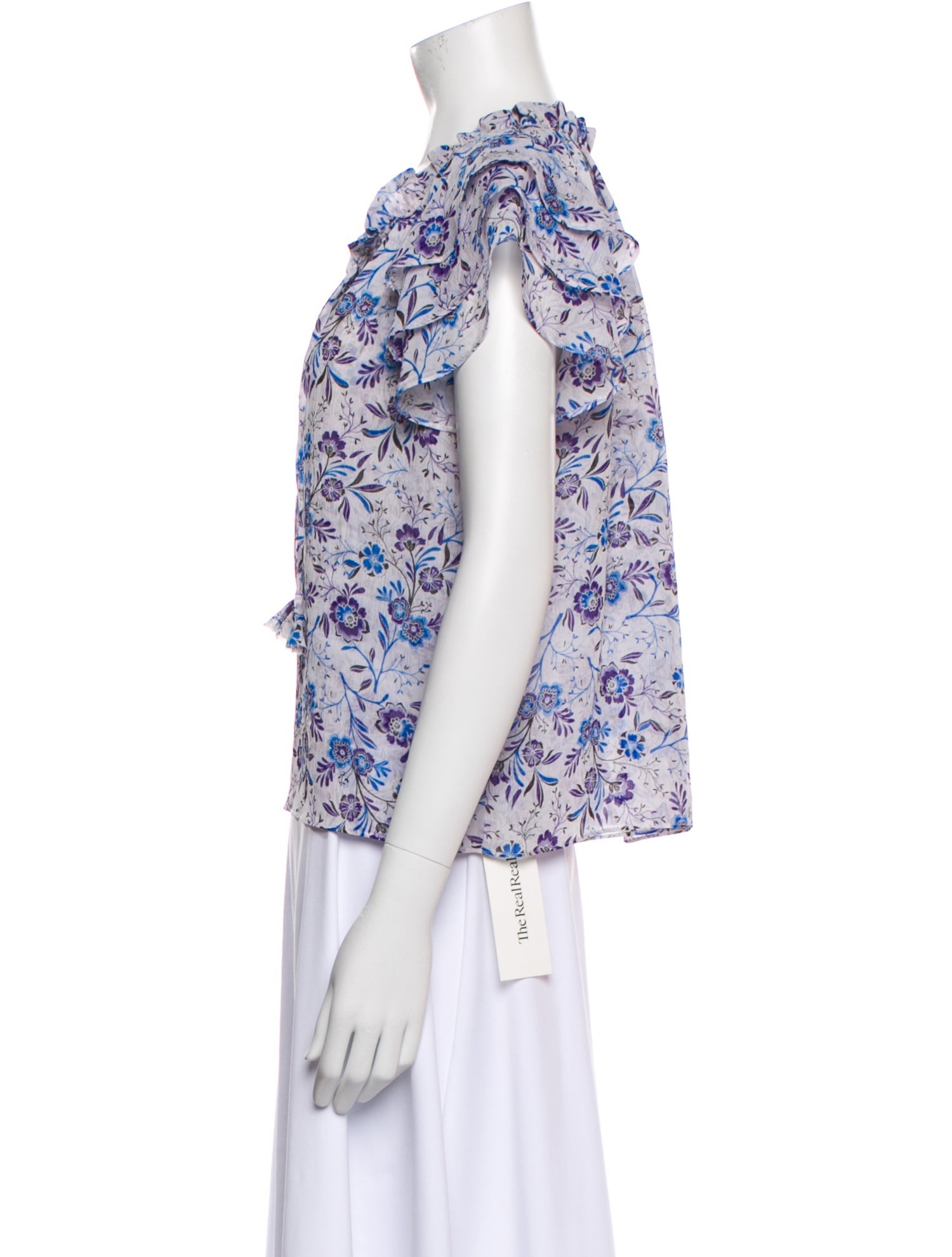 MISA Los Angeles Floral Print V-Neck Top w/ Tags