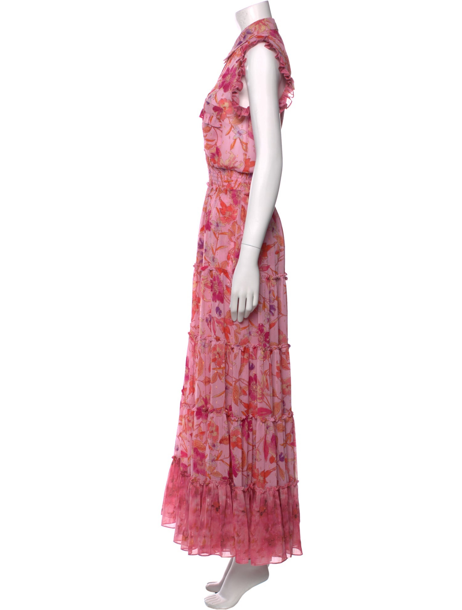MISA Los Angeles Floral Print Long Dress