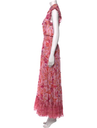 MISA Los Angeles Floral Print Long Dress