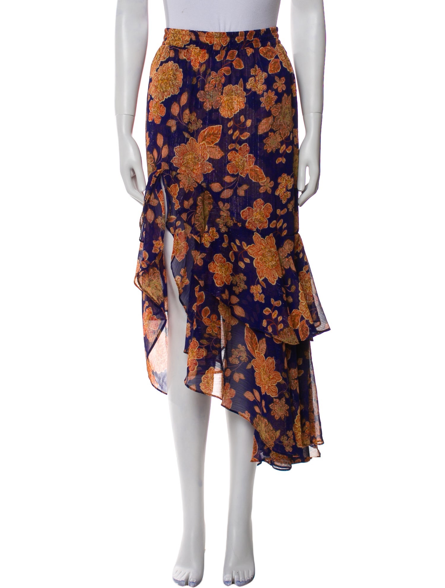 MISA Los Angeles Floral Print Midi Length Skirt w/ Tags