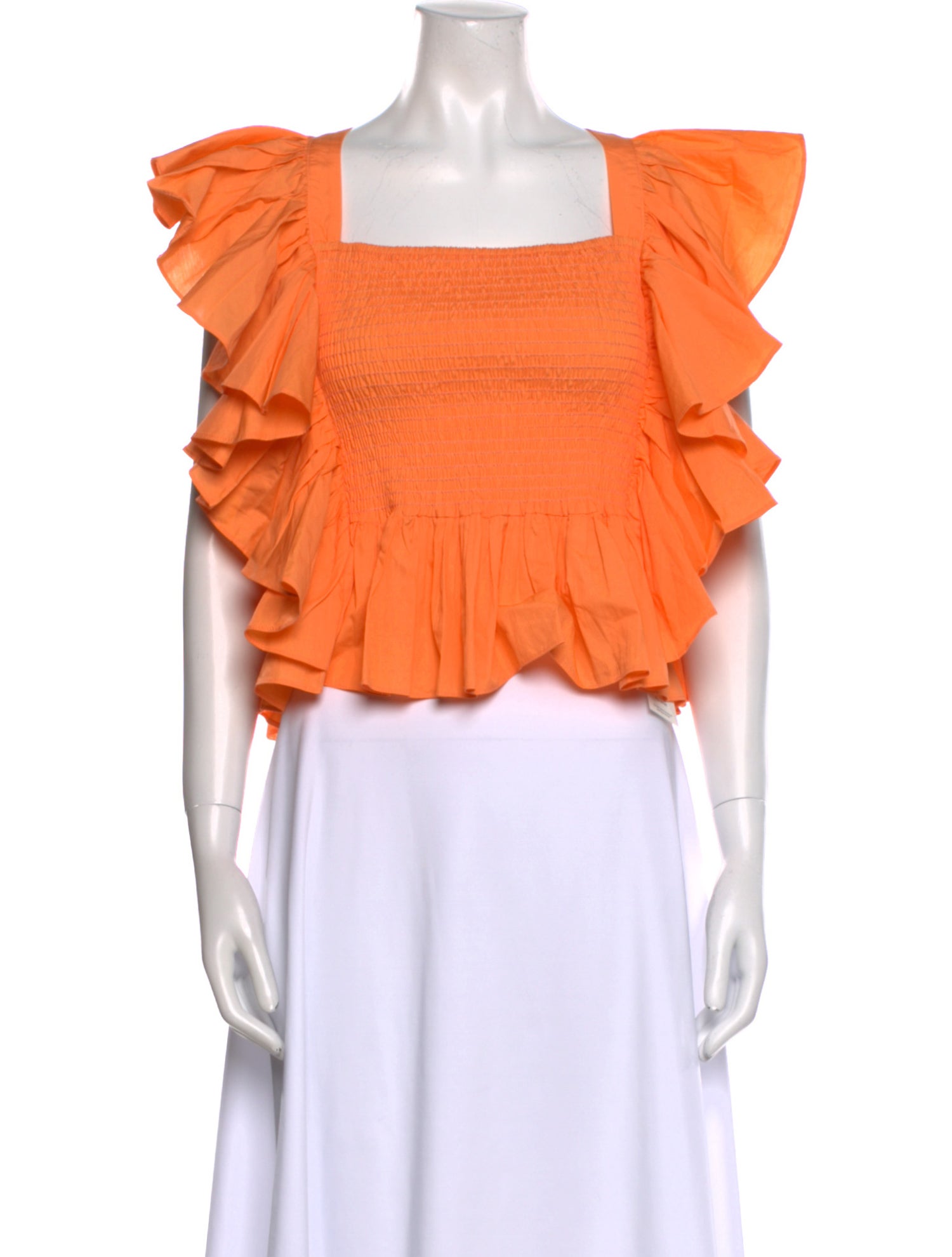 MISA Los Angeles Square Neckline Short Sleeve Crop Top