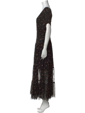 MISA Los Angeles Floral Print Long Dress