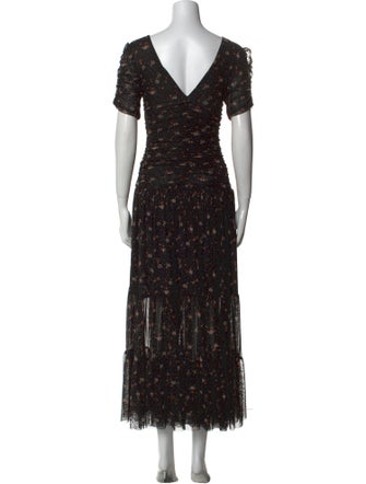 MISA Los Angeles Floral Print Long Dress