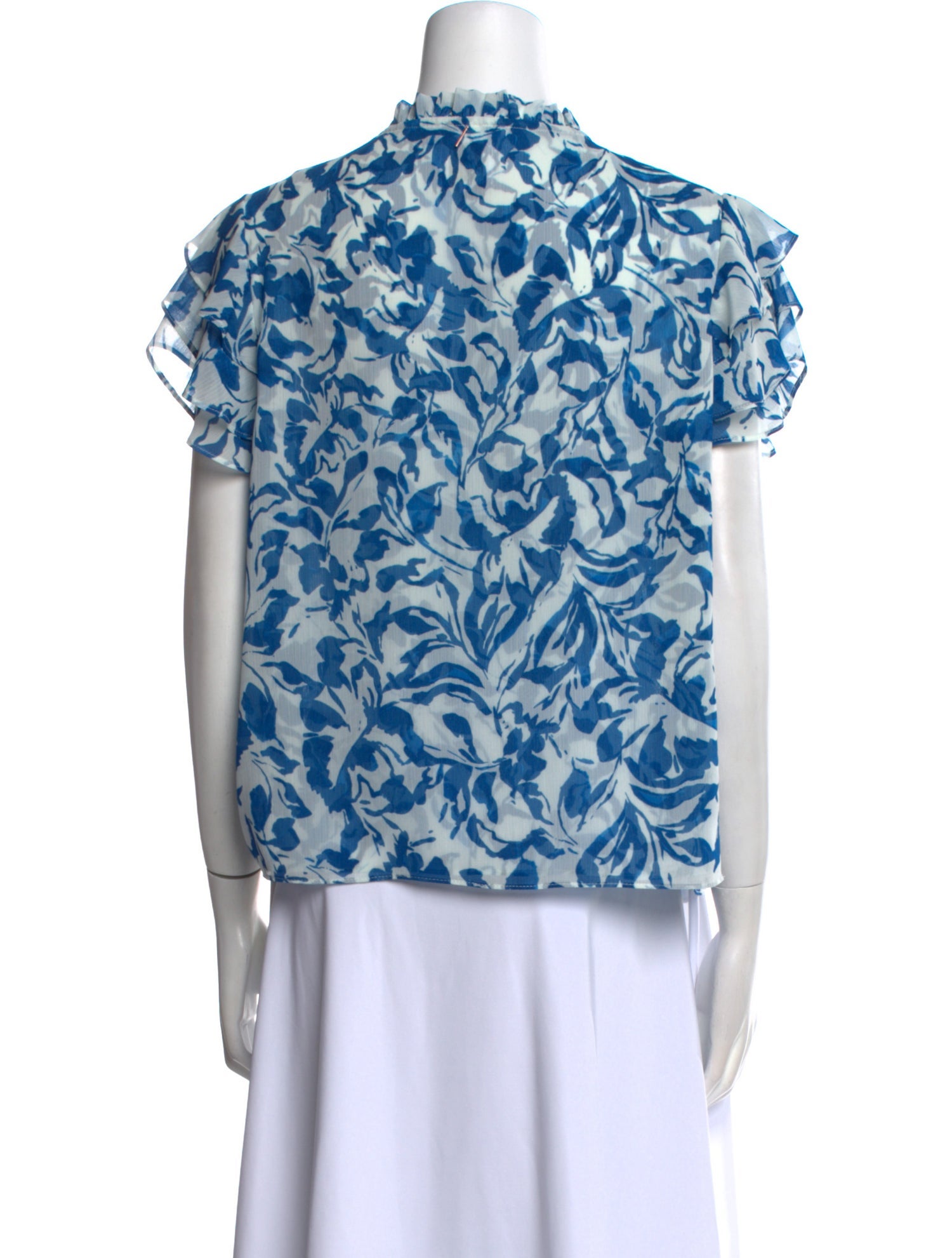 MISA Los Angeles Floral Print V-Neck Blouse