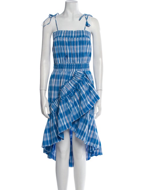 MISA Los Angeles Plaid Print Midi Length Dress