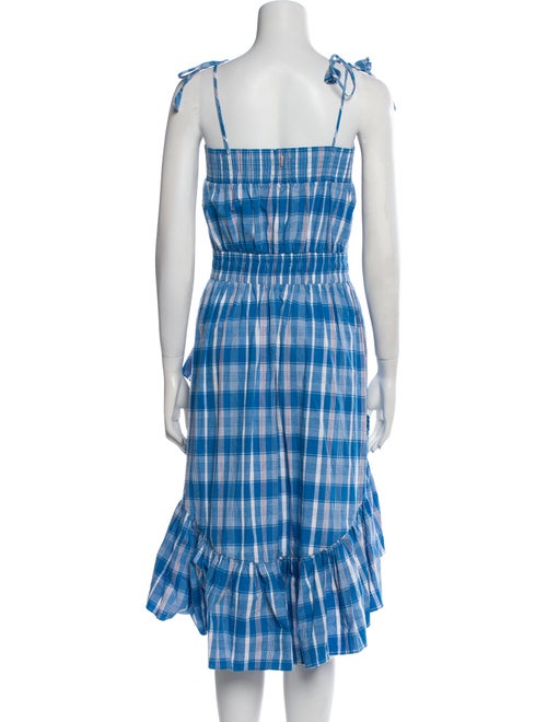 MISA Los Angeles Plaid Print Midi Length Dress