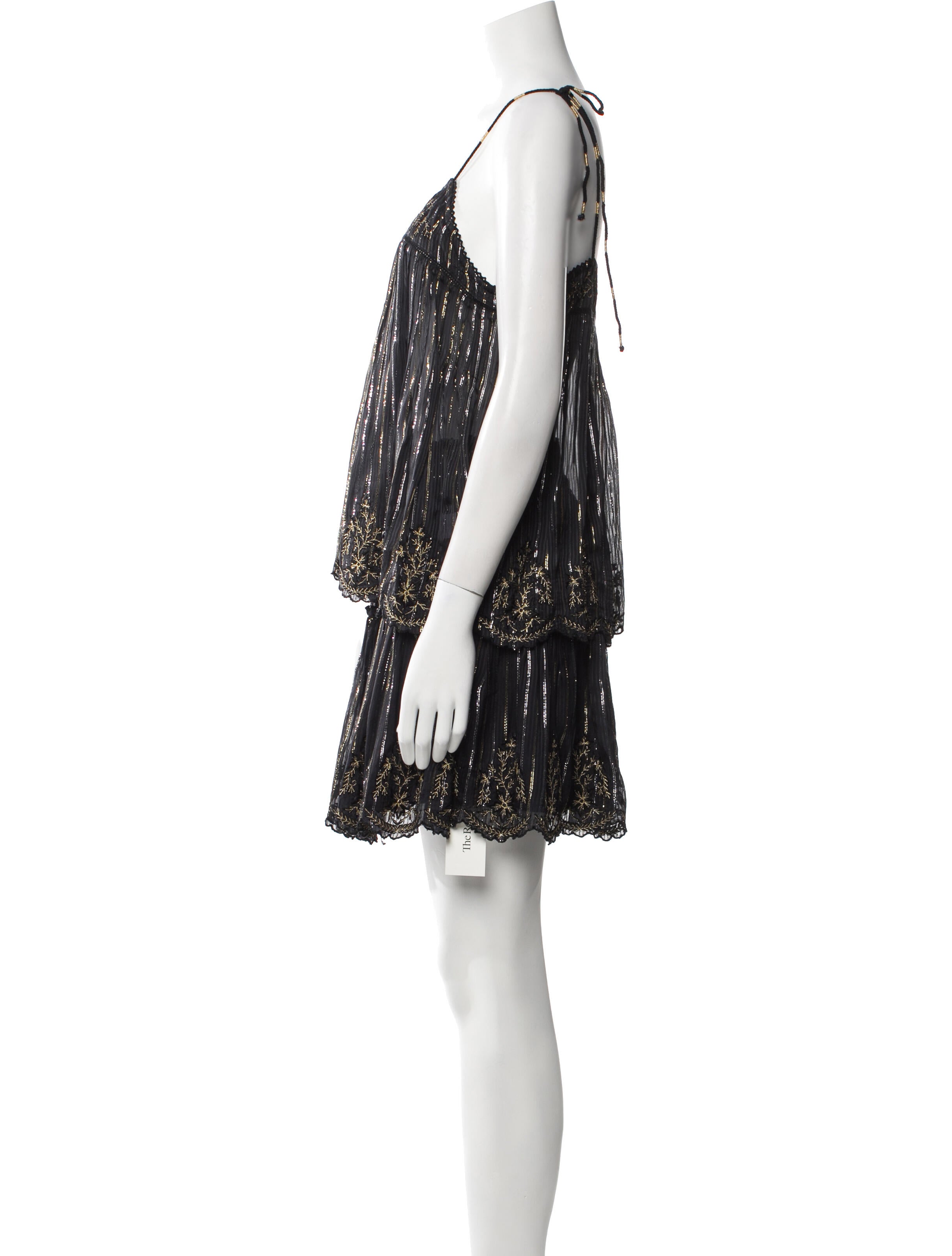 MISA Los Angeles Embroidered Accent Skirt Set