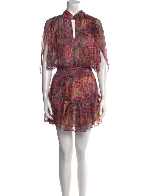 MISA Los Angeles Paisley Print Mini Dress