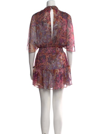 MISA Los Angeles Paisley Print Mini Dress