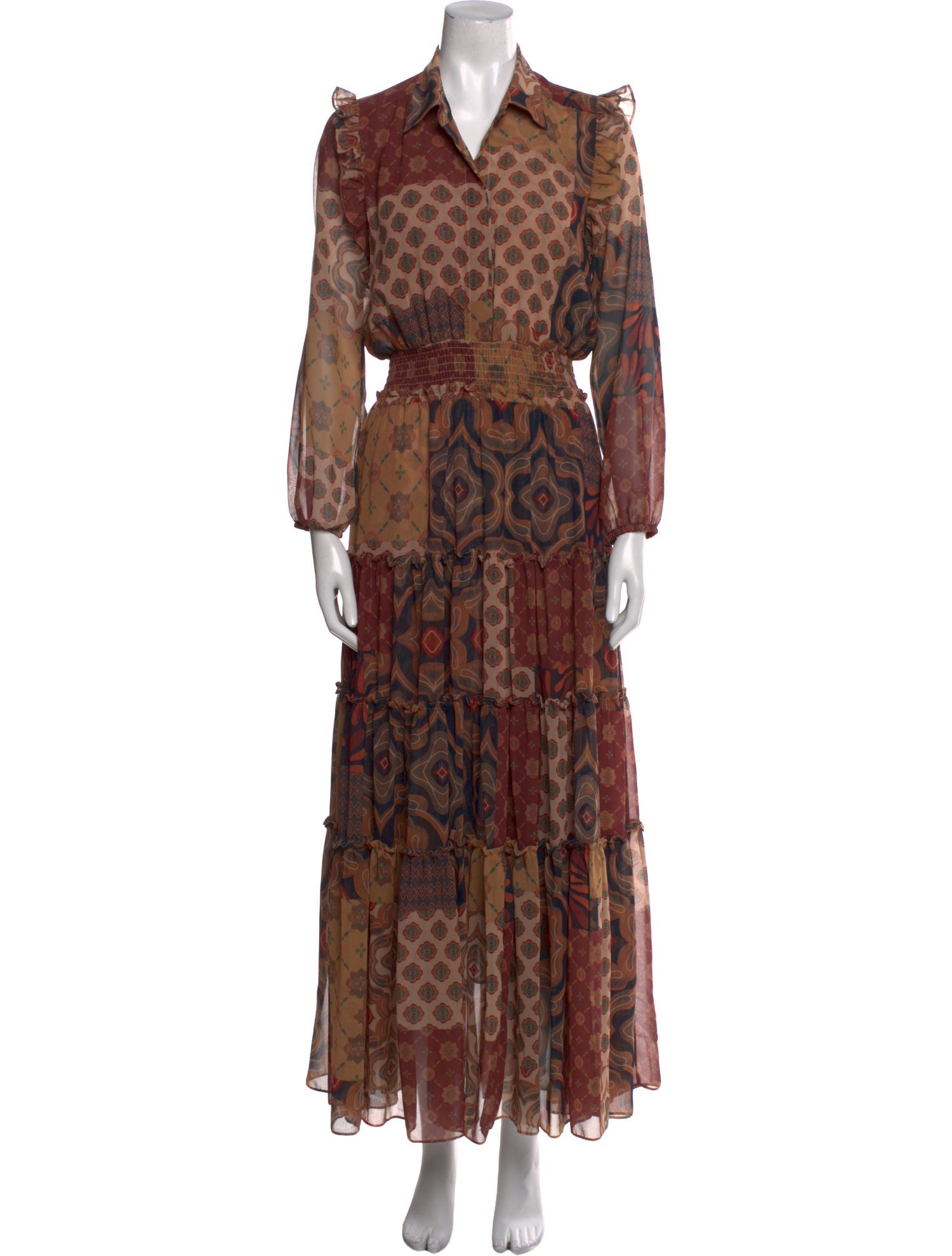 MISA Los Angeles Printed Long Dress w/ Tags