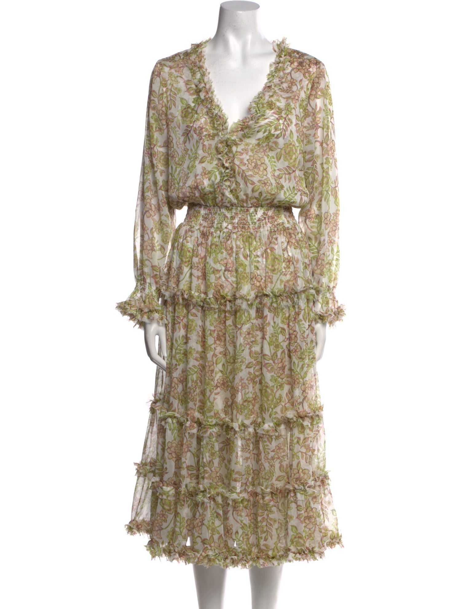 MISA Los Angeles Printed Midi Length Dress