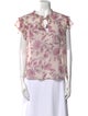 MISA Los Angeles Floral Print V-Neck Blouse