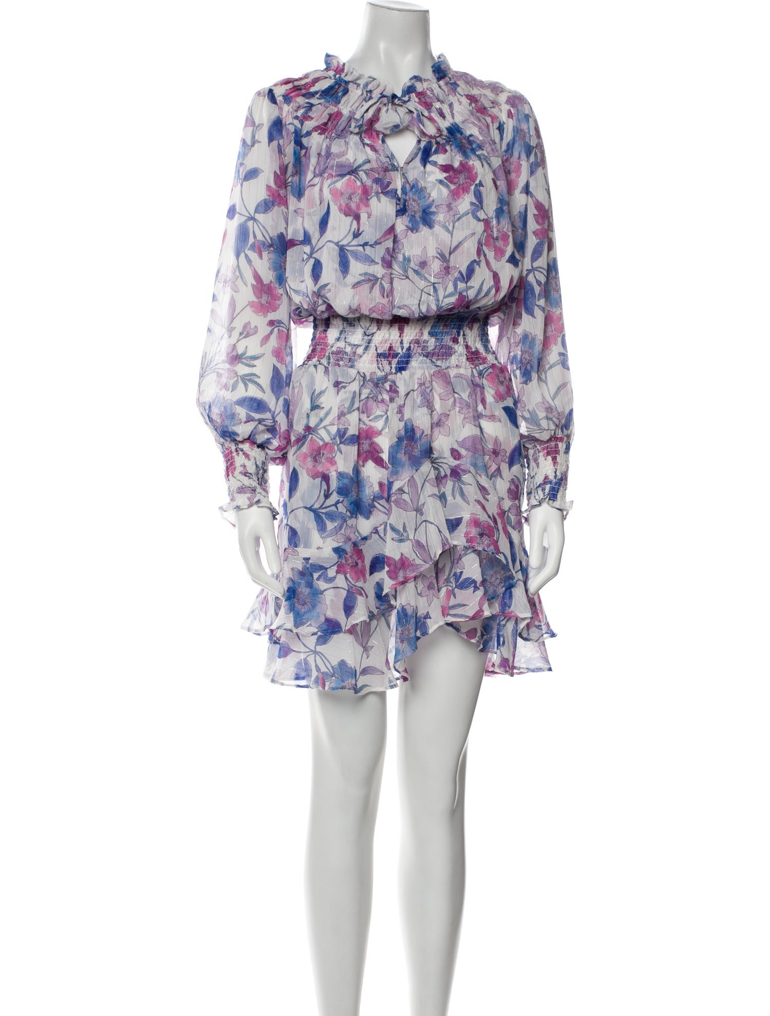 MISA Los Angeles Floral Print Knee-Length Dress