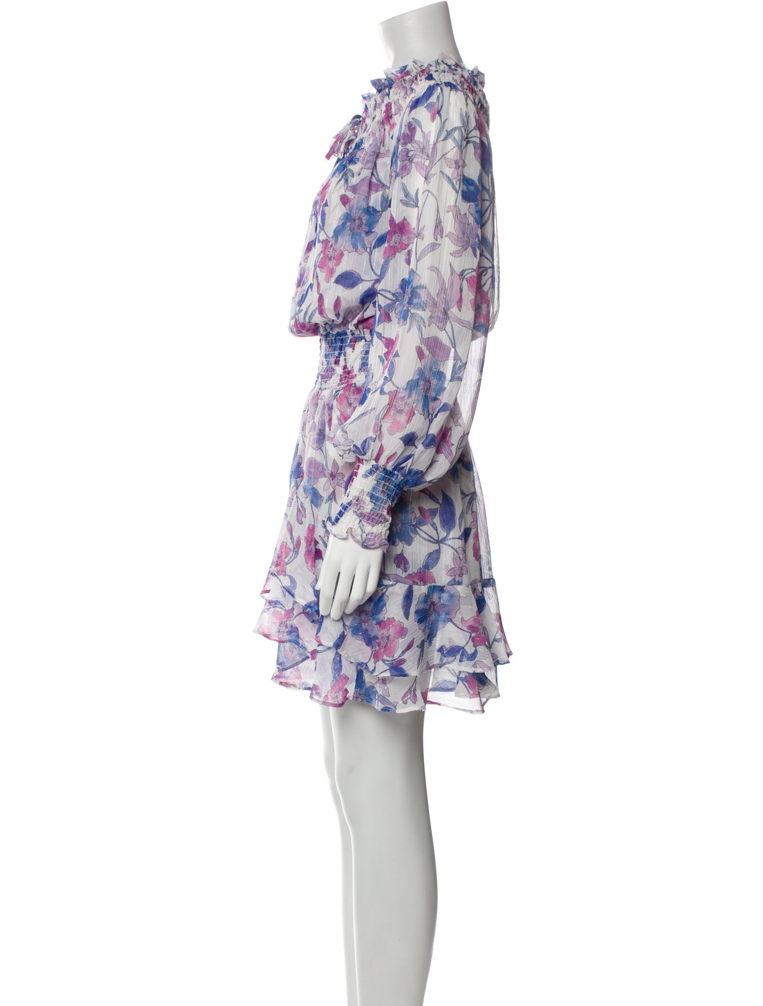 MISA Los Angeles Floral Print Knee-Length Dress