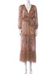 MISA Los Angeles Paisley Print Long Dress