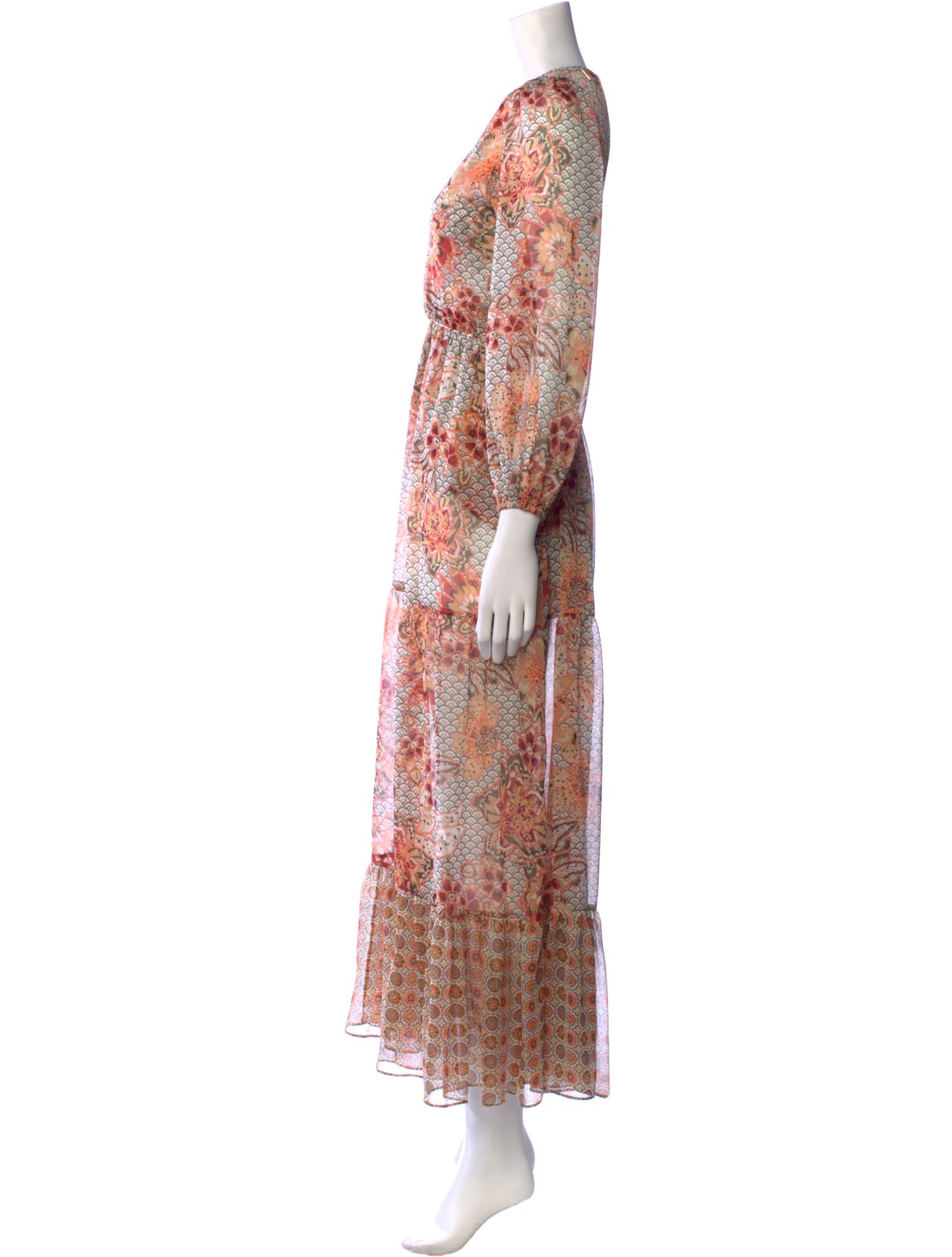 MISA Los Angeles Paisley Print Long Dress