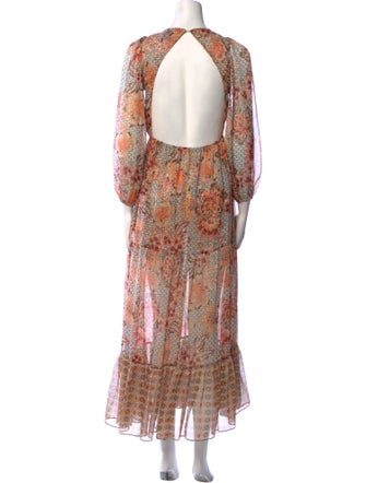 MISA Los Angeles Paisley Print Long Dress