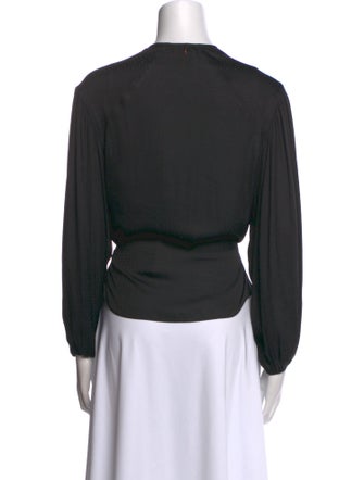 MISA Los Angeles V-Neck Long Sleeve Crop Top