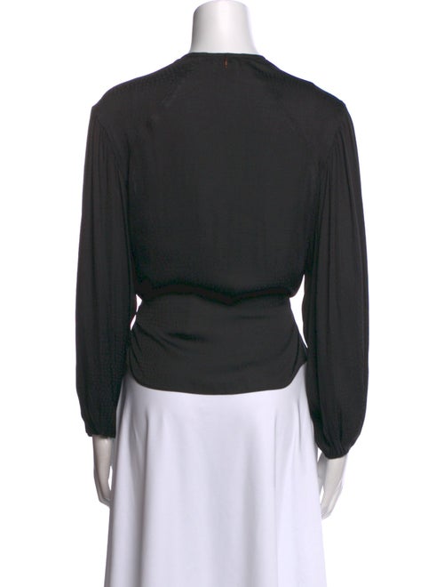 MISA Los Angeles V-Neck Long Sleeve Crop Top