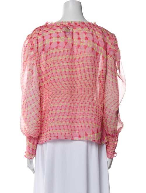 MISA Los Angeles Printed V-Neck Blouse