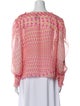 MISA Los Angeles Printed V-Neck Blouse
