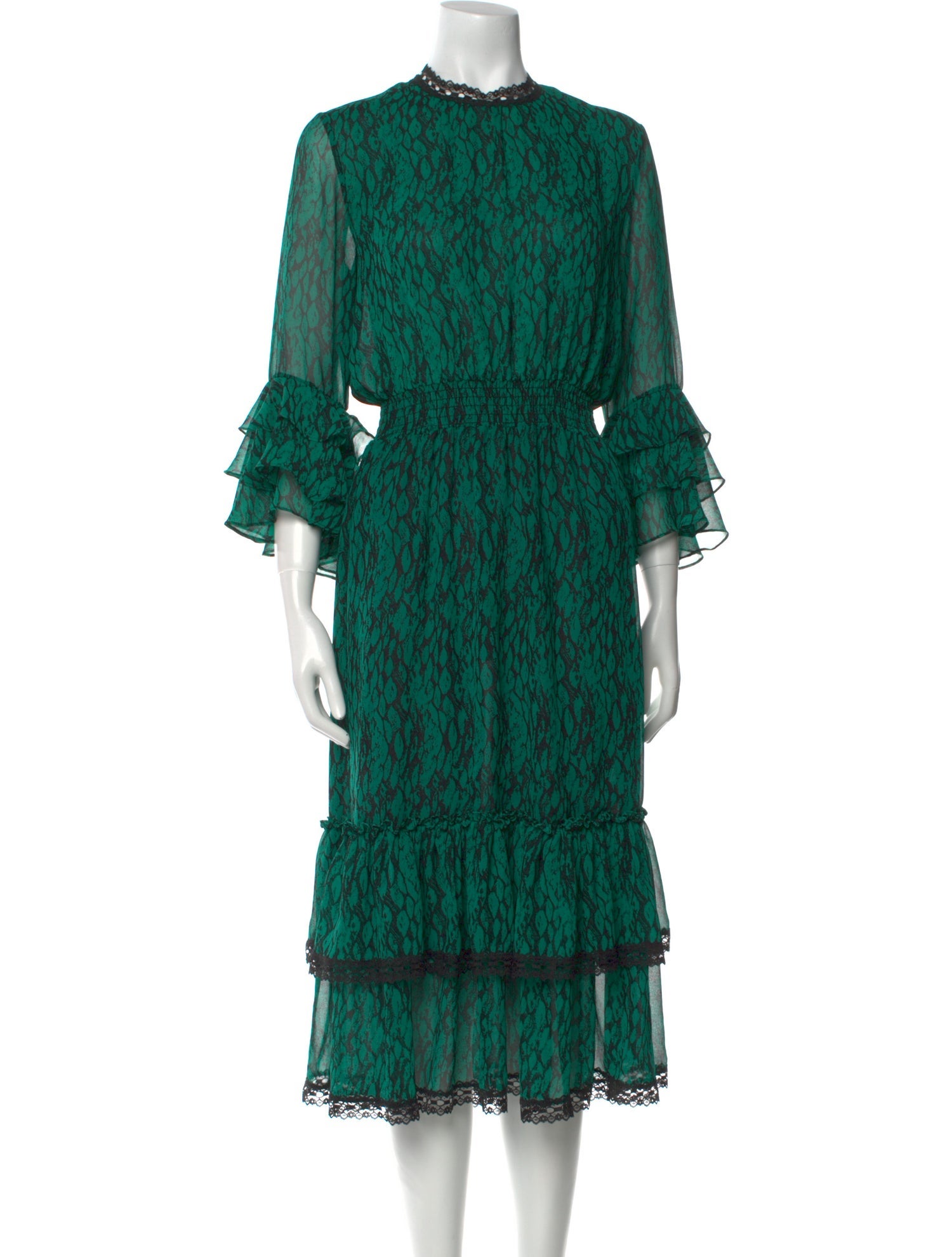 MISA Los Angeles Printed Midi Length Dress