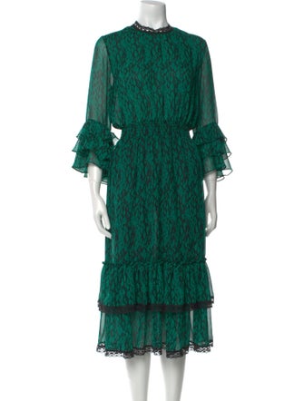 MISA Los Angeles Printed Midi Length Dress