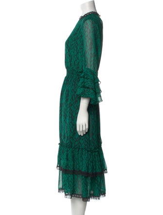 MISA Los Angeles Printed Midi Length Dress