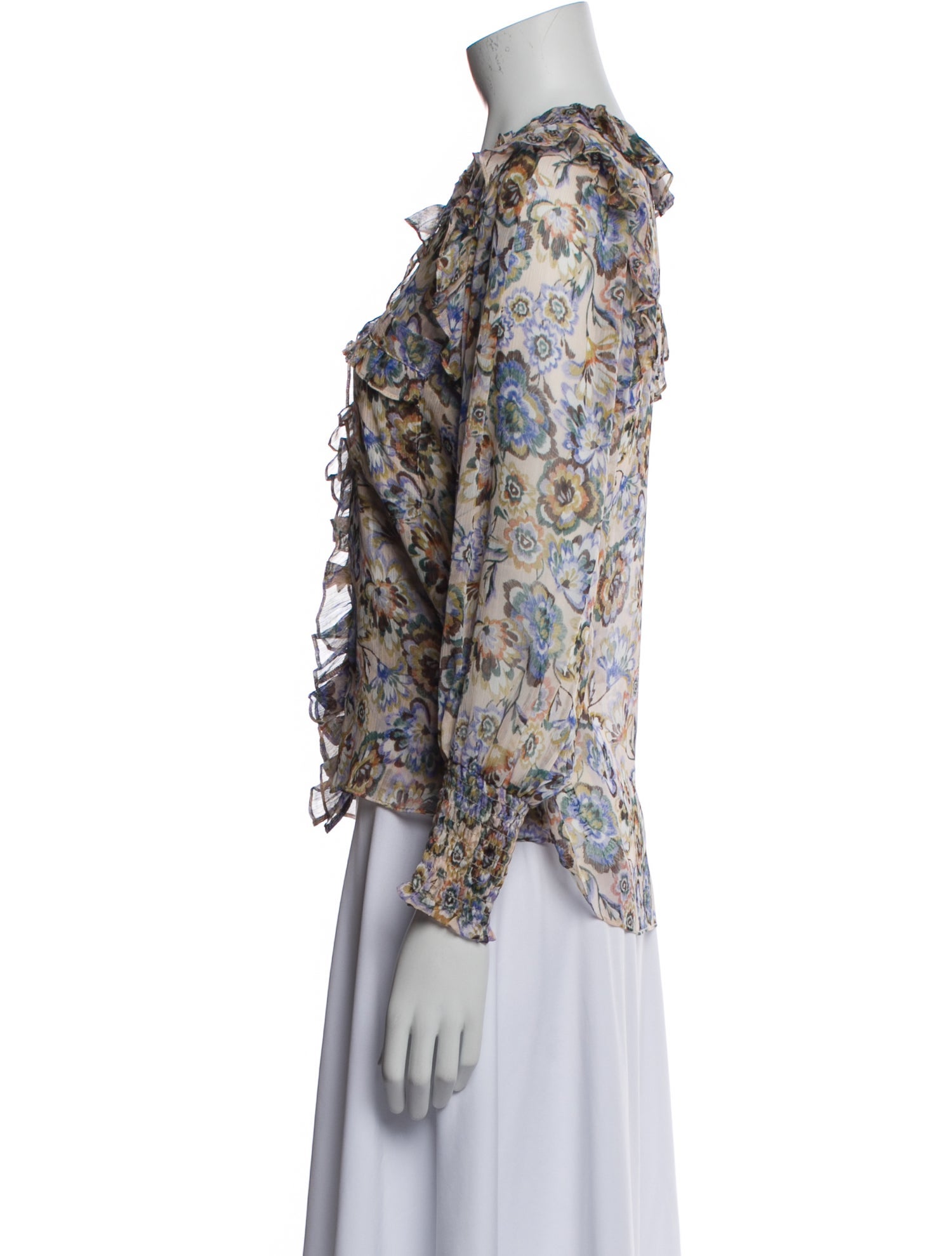 MISA Los Angeles Floral Print V-Neck Blouse w/ Tags