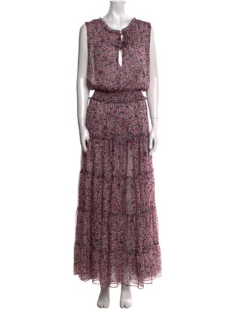 MISA Los Angeles Floral Print Long Dress